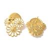 Rack Plating Flower Brass Enamel Stud Earrings EJEW-B062-34G-1