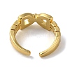 Rack Plating Arch Buckle Brass Micro Pave Clear Cubic Zirconia Open Cuff Rings RJEW-H235-03G-3