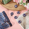 8Pcs Brass Rhinestone Cufflinks BUTT-GL0001-07A-5