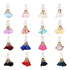 32Pcs 16 Colors Flower Chiffon Pendants FIND-TA0003-41-1