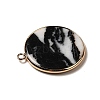 Natural Black & White Agate Pendants G-A213-01G-08-3