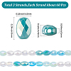3Strands Electroplated Glass Beads Strands EGLA-SC0001-72-2