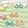 Imitation Jade Glass Beaded Ring Dangle Earrings EJEW-JE05567-5