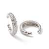 Clear Cubic Zirconia Cuff Earrings EJEW-G332-01P-2