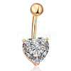 Brass Cubic Zirconia Belly Rings WGBA42D-02-2