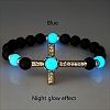 Luminous Natural Lava Rock Beaded Stretch Bracelets PW-WGCBEEB-04-1