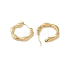 Flower 201 Stainless Steel Half Hoop Earrings for Women EJEW-G385-30G-2