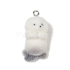 Animal Theme Flocky Opaque Resin Pendants RESI-H042-01P-08-1