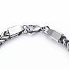 304 Stainless Steel Wheat Chain Bracelets BJEW-L673-004-AS-3