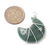 Natural Green Aventurine Copper Wire Wrapped Pendants PALLOY-JF02686-03-2