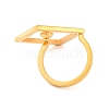 Ion Plating(IP) 304 Stainless Steel Hollow Square Open Cuff Finger Rings for Women RJEW-S414-33B-G-3