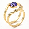 Resin Evil Eye Open Cuff Ring with Cubic Zirconia RJEW-E069-02G-08-1