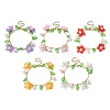 Acrylic Flower & Glass Pearl Charm Bracelets BJEW-JB10054-1