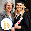 2Pcs 2 Styles Brass & Alloy Heart Wing Graduation Tassel Memorial Photo Charms HJEW-PH02195-02-5