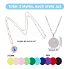 3Pcs 3 Styles Stainless Steel Hollow Essential Oil Diffuser Locket Pendant Necklaces NJEW-HS0001-26C-2