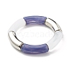 Imitatione Gemstone Curved Tube Beads Stretch Bracelets Set for Girl Women X-BJEW-JB06948-3