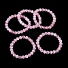 Dyed Natural Selenite Round Beaded Stretch Bracelet for Women BJEW-G697-02B-1