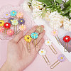 40Pcs 10 Colors Resin Flower Paper Clips AJEW-AB00177-3
