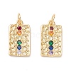 Brass Micro Pave Colorful Cubic Zirconia Pendants KK-B048-02-2