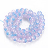 Spray Painted Glass Beads Strands GGLA-S058-001E-03-2
