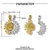 Brass Micro Pave Clear Cubic Zirconia Pendants CU-OY001-54G-3