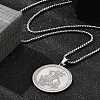 304 Stainless Steel Rhinestone Pendant Necklaces for Women NJEW-U021-03P-3