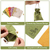 24Pcs 6 Colors Flower Printed Cloth Drawstring Bags ABAG-CA0001-22B-4
