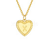 Golden Tone Brass Cable Chain Letter Heart Pendant Necklaces for Women PW-WG67FD6-24-1