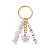 Alloy Acrylic Enamel with Natural Amethyst Keychain KEYC-JKC00805-05-1