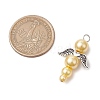 Pearlized Glass Pearl Bead Pendants PALLOY-JF03204-04-2