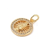 Brass Micro Pave Clear Cubic Zirconia Charms KK-E111-32B-G-2