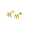 Brass Clear Cubic Zirconia Stud Earrings WGC2A80-13-2