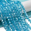 Electroplate Glass Beads Strands EGLA-Q118-6mm-B05-4