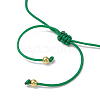 Natural Malachite Braided Bead Bracelets BJEW-JB11155-04-4