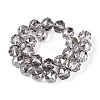 Electroplate Transparent Glass Round Beads Strands EGLA-T029-8mm-12T-03-2