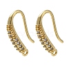 Rack Plating Brass Micro Pave Clear Cubic Zirconia Earring Hooks KK-A231-02G-1