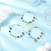 3Pcs Chakra 304 Stainless Steel Charm Bracelets BJEW-JB12564-05-2