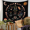 Floral Plants Moon Phase Tapestry PW23040431282-1