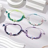 4Pcs Adjustable Nylon Cord Braided Bead Bracelets for Women Men BJEW-JB11297-1