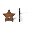 Walnut Wood Stud Earring Findings MAK-N032-050-4