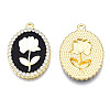 Rack Plating Alloy Enamel Pendants PALLOY-S132-337A-2