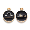 Alloy Enamel Pendants X-ENAM-S124-01B-08K-1