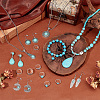   Synthetic Turquoise Pendant Necklace & Stretch Bracelets & Dangle Earrings & Ring Jewelry Sets SJEW-PH0001-13-5