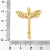 Rack Plating Brass Pave Cubic Zirconia Dragonfly Connector Charms KK-Z063-37G-3