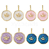 8Pcs 4 Colors Brass Enamel Pendants KK-HS0015-81-1