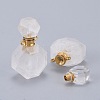 Faceted Natural Quartz Crystal Openable Perfume Bottle Pendants G-I287-06G-A-2