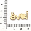 304 Stainless Steel Rose Rhinestone Word LOVE Connector Charms STAS-R160-03G-3