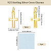5Pcs 925 Sterling Silver Cross Charms STER-BBC0009-96-2