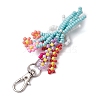 Bouquet Glass Seed Beaded Pendant Decoration HJEW-JM02561-6