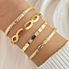 4Pcs 4 Styles Alloy Bangles WG70F83-04-1